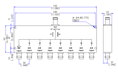1100～1700  MHz TNC  Female BNC-Female 8 Way Power Divider 50 Ohm Wide-Band Signal Splitter