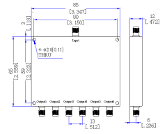 1200～1500 MHz SMA Female 6 Way Power Divider 50 Ohm Wide-Band Signal Splitter