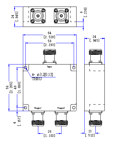 1370 MHz N Female 2 Way Power Divider 50 Ohm Wide-Band Signal Splitter