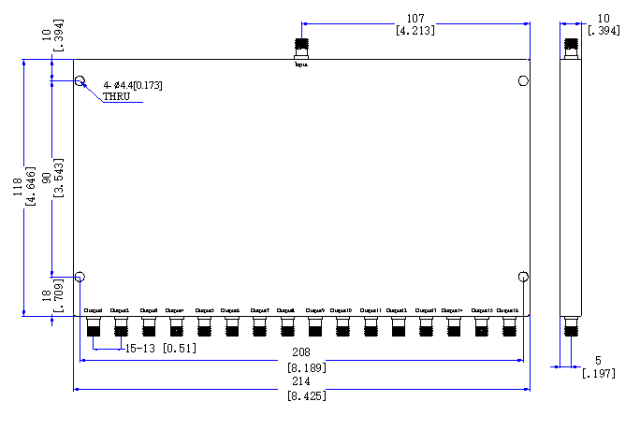 1500～1700 MHz SMA Female 16 Way Power Divider 50 Ohm Wide-Band Signal Splitter