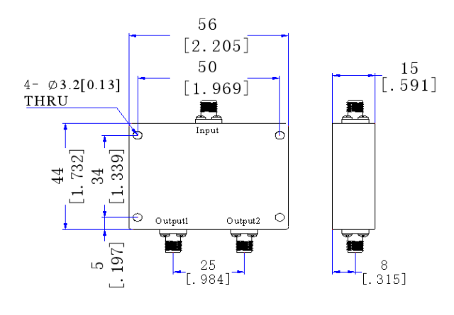 1500～1700 MHz SMA Female 2 Way Power Divider 50 Ohm Wide-Band Signal Splitter