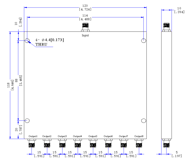 1500～1700 MHz SMA Female 8 Way Power Divider 50 Ohm Wide-Band Signal Splitter