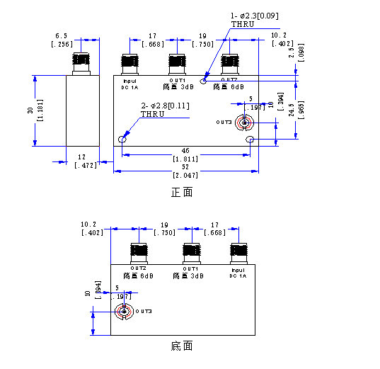 2000～4000 MHz SMA Female 2 Way Power Divider 50 Ohm Wide-Band Signal Splitter