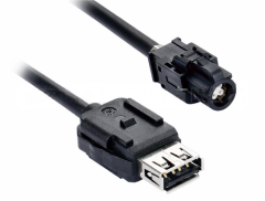 HSD4pin straight female to USB 2.0 female transmission line LVDS video cable audio and video cable conversion test line