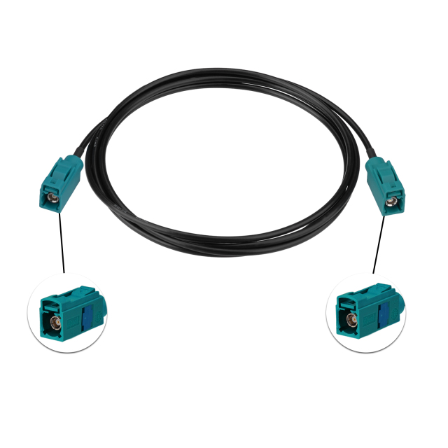 GM & Ford Multipurpose Fakra Cable - Radio End Antenna Extension Cable,  Cable Assembly, Radio Antenna Cable Extension (Radio End),  Radio Antenna amplifier Cable Extension (Door Lock Receiver)