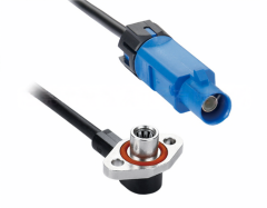 Double head waterproof FAKRA straight male to SMB female