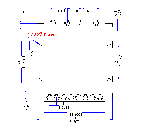 2000～6000 MHz SMP Male 2 Way Power Divider 50 Ohm Wide-Band Signal Splitter