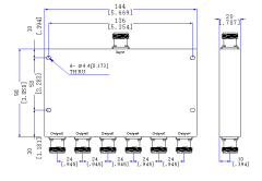 2000～18000 MHz N Female 6  Way Power Divider 50 Ohm Wide-Band Signal Splitter