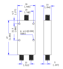 2000～18000 MHz SMA Female 2  Way Power Divider 50 Ohm Wide-Band Signal Splitter