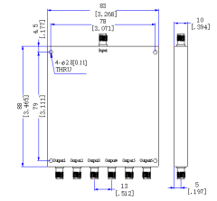 2500～8400 MHz SMA Female 6  Way Power Divider 50 Ohm Wide-Band Signal Splitter