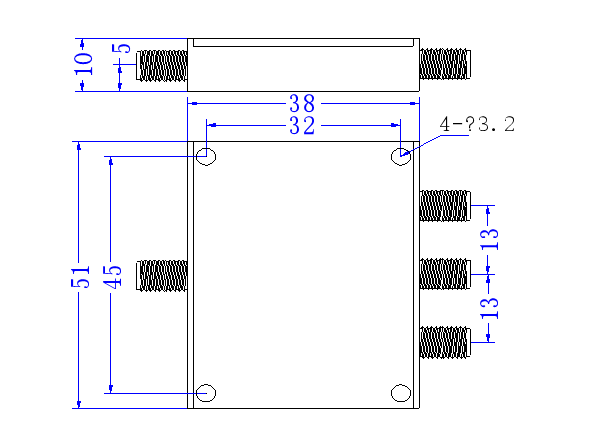 10500～15000 MHz SMA Female 3  Way Power Divider 50 Ohm Wide-Band Signal Splitter