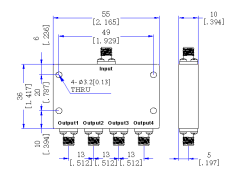 4000～8000 MHz SMA Female  4 Way Power Divider 50 Ohm Wide-Band Signal Splitter