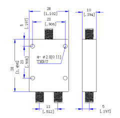 4000～12000 MHz SMA Female 2 Way Power Divider 50 Ohm Wide-Band Signal Splitter