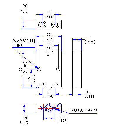 6000～15000 MHz SMP Female 2 Way Power Divider 50 Ohm Wide-Band Signal Splitter