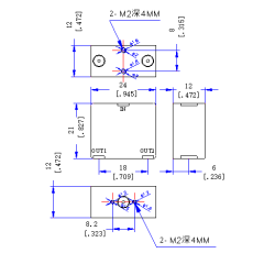 8000～12000 MHz SMP Female 2 Way Power Divider 50 Ohm Wide-Band Signal Splitter