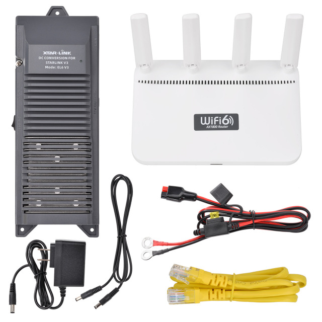 57V POE Power Supply Adapter EL6 SET for Starlink Gen3 DC Conversion Kit -Integrated 12/24V-56V Converter, PoE Injector, and 12V Regulator