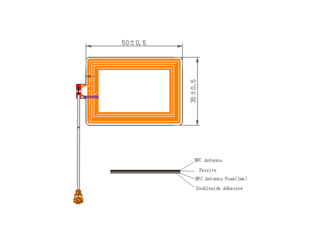 2.0uH NFC antenna with Ipex connector