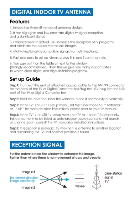 DIGITAL INDOOR TV ANTENNA