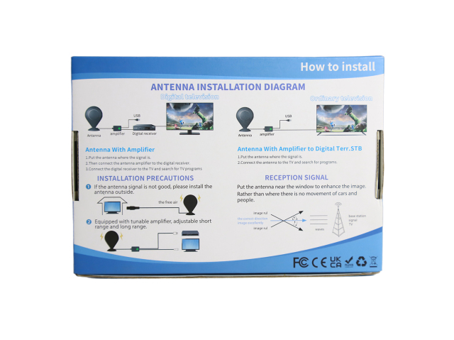 Flat round intelligent detection TV antenna