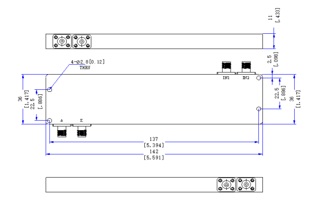 600～7200 MHz SMA Female   Power Divider 50 Ohm Wide-Band Signal Splitter
