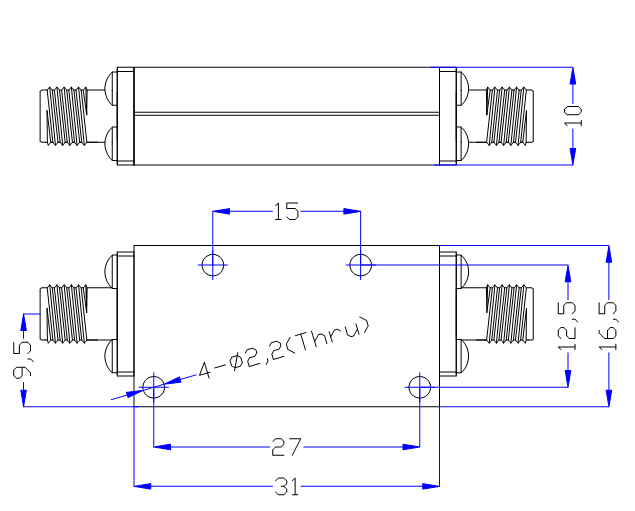 3.0 GHz  Power Divider 50 Ohm Wide-Band Signal Splitter