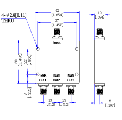 2000～4000 MHz SMA Female  Power Divider 50 Ohm Wide-Band Signal Splitter