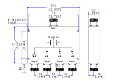 800～2000 MHz N Female 4 Way Power Divider 50 Ohm Wide-Band Signal Splitter