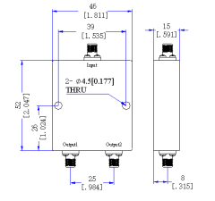 4200 MHz SMA Female 2 Way Power Divider 50 Ohm Wide-Band Signal Splitter