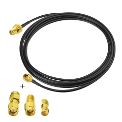 SMA BulkHead Jack to SMA Straight Plug Low Loss ALSR100 200cm with 3pcs SMA Adapters