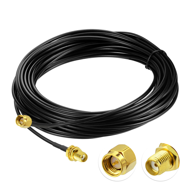 SMA Male to SMA Female Bulkhead Connector ALSR100 Cable 10m/32.8ft 50 Ohm for WiFi Router