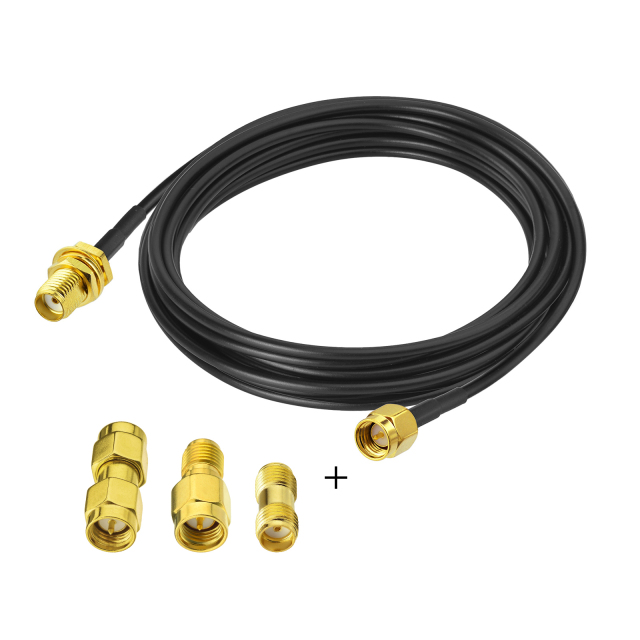 SMA BulkHead Male to Female Connector Low Loss ALSR100 300cm with 3pcs SMA Adapters