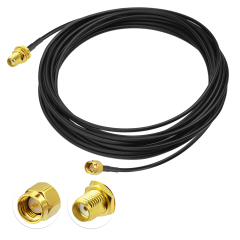 SMA Male to SMA Female Bulkhead Connector ALSR100 Cable 5m/16.4ft 50 Ohm for WiFi Router