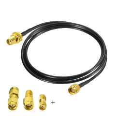 SMA BulkHead Jack to SMA Straight Plug Low Loss ALSR100 300cm with 3pcs SMA Adapters
