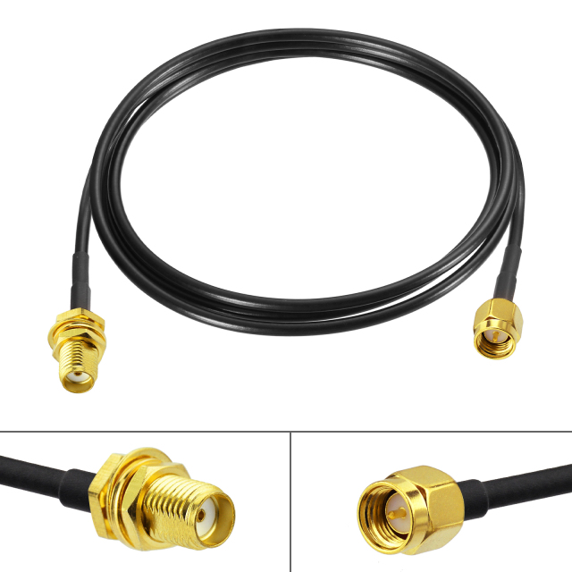 SMA male to SMA female Bulkhead Connector ALSR100 Cable 1m/3.28ft 50 Ohm used for Wifi router