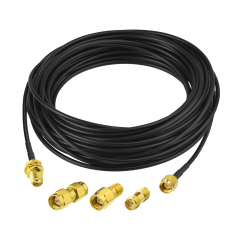SMA BulkHead Male to Female Connector Low Loss ALSR100 1000cm with 3pcs SMA Adapters