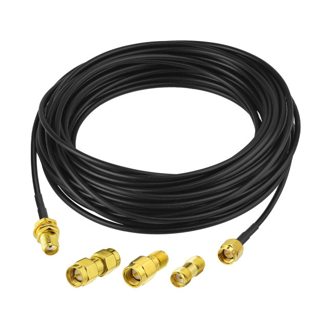 SMA BulkHead Male to Female Connector Low Loss ALSR100 1000cm with 3pcs SMA Adapters