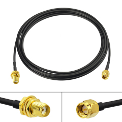 SMA BulkHead Jack to SMA Straight Plug Low Loss ALSR100 200cm with 3pcs SMA Adapters