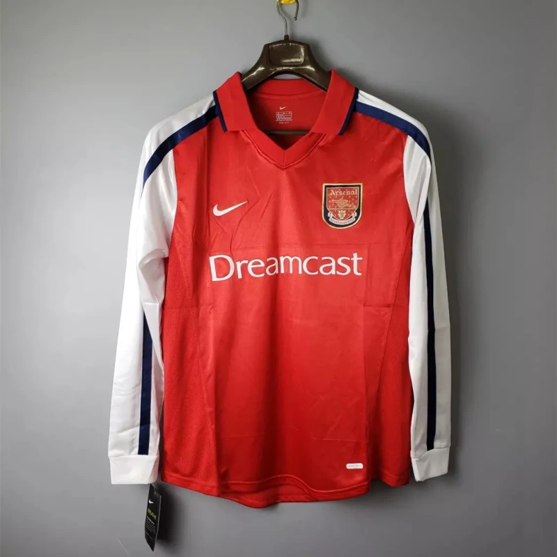 Camisa Arsenal I 2000/02 Retrô Manga Longa