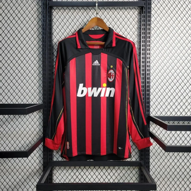 Camisa AC Milan I 2006/07 Retrô Manga Longa
