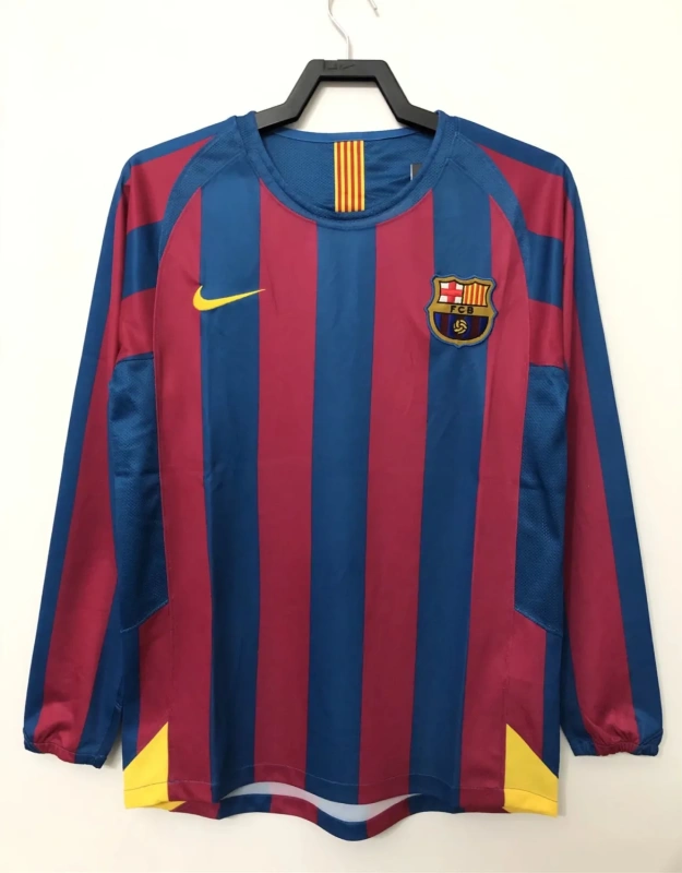 Camisa Barcelona I 2005/06 Retrô Manga Longa