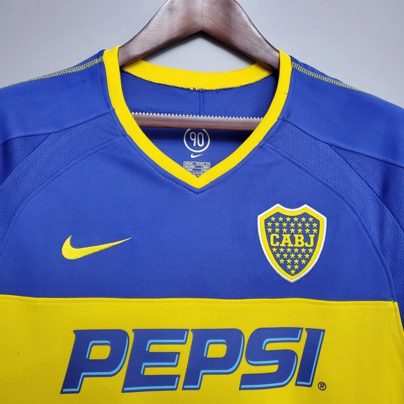 Camisa Boca Juniors I 2003/04 Retrô Manga Longa