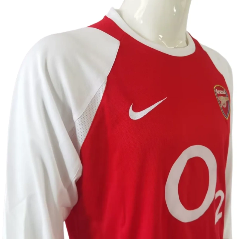 Camisa Arsenal I 2002/04 Retrô Manga Longa