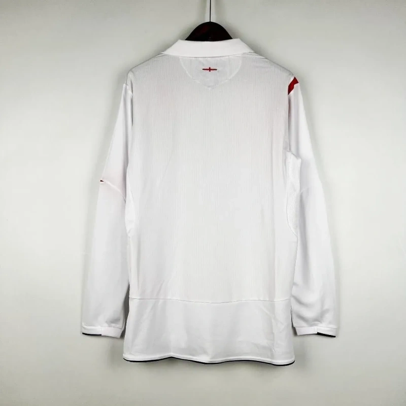 Camisa Inglaterra I 2006 Retrô Manga Longa Copa do Mundo