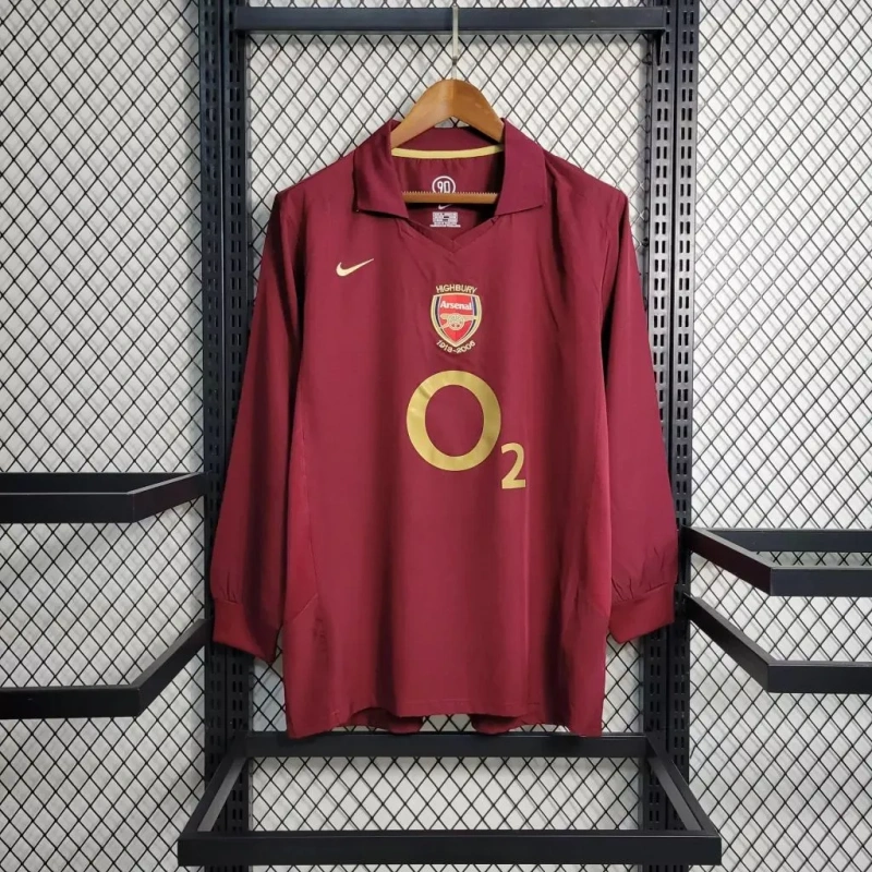 Camisa Arsenal I 2005/06 Retrô Manga Longa