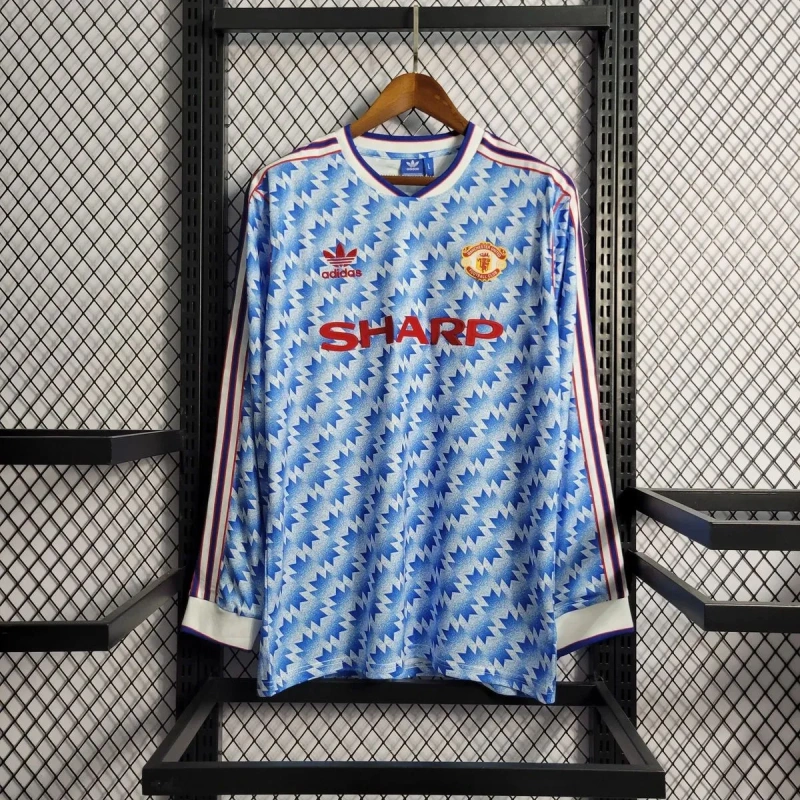 Camisa Manchester United II 1990/92 Retrô Manga Longa