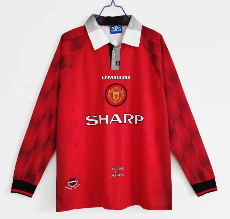Camisa Manchester United I 1996/98 Retrô Manga Longa