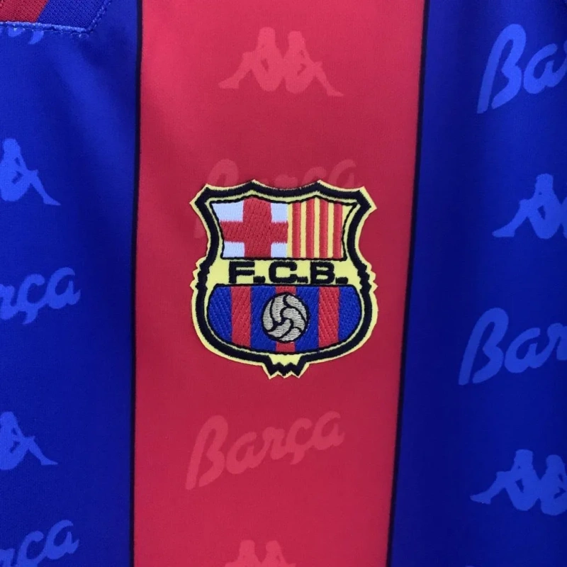 Camisa Barcelona I 1995/97 Retrô Manga Longa