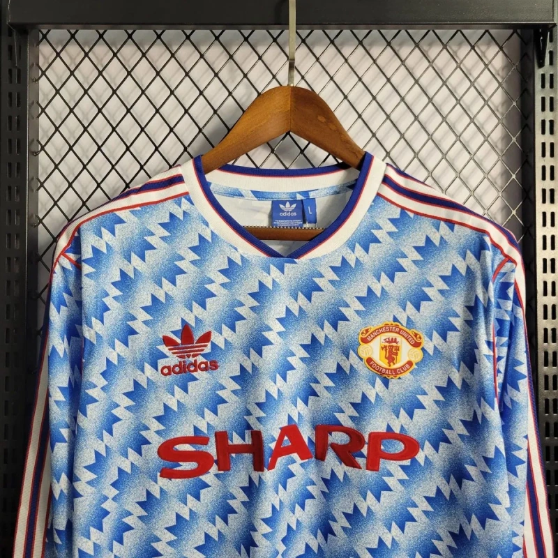 Camisa Manchester United II 1990/92 Retrô Manga Longa
