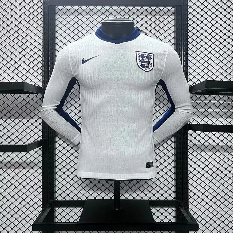 Camisa Inglaterra I 2024 Autêntica Versão Jogador Manga Longa Eurocopa