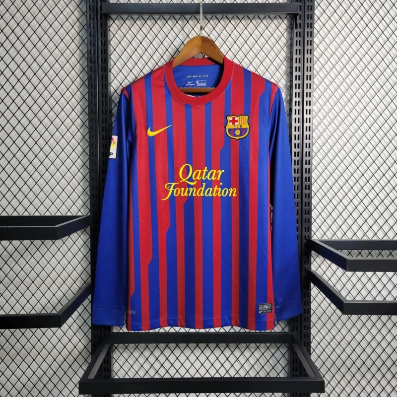 Camisa Barcelona I 2011/12 Retrô Manga Longa